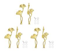sourcing map Lot de 3 supports à gâteaux à 2 niveaux en métal pour cupcakes et desserts - Poignée de support pour fête de mariage, festival, assiette à gâteau, doré (fleur)