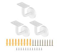 sourcing map Lot de 3 supports de rampe en acier inoxydable, 6,1 cm, support de rampe d'escalier plat pour rail carré avec vis de montage pour garde-corps d'escalier, blanc