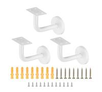sourcing map Lot de 3 supports de rampe en acier inoxydable de 7,6 cm pour rail carré avec vis de montage pour garde-corps d'escalier - Blanc