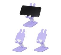 sourcing map Lot de 3 supports de téléphone portable, pliables et multi-angles en forme de chat, station d'accueil universelle pour smartphone pour la maison, le bureau, accessoires de bureau, violet