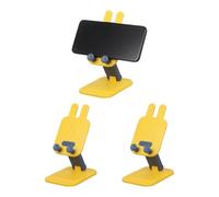 sourcing map Lot de 3 supports de téléphone portable, pliables et multi-angles en forme de lapin, station d'accueil universelle pour smartphone pour la maison, le bureau, accessoires de bureau, jaune