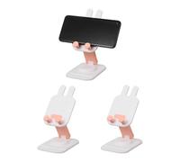 sourcing map Lot de 3 supports de téléphone portable, pliables et réglables à 360°, en forme de lapin, station d'accueil universelle pour smartphone, décoration de maison, bureau, accessoires de