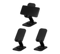 sourcing map Lot de 3 supports de téléphone portable, pliables et réglables à 360°, support universel pour téléphone portable, pour la maison, le bureau, accessoires de bureau, noir