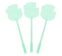 sourcing map Lot de 3 tapettes à mouches manuelles en plastique robuste à long manche pour la maison, l'intérieur et l'extérieur, 15,2 x 14,5 cm, vert