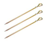 sourcing map Lot de 3 tiges de terre colorées en zinc galvanisé 0,4 m avec trou de mise à la terre pour antenne parabolique clôture électrique