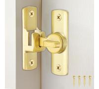 sourcing map Lot de 3 verrous de porte de grange, 90/180 degrés en alliage d'aluminium coulissants avec vis pour armoires de jardin, salle de bain, doré