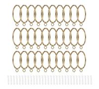 sourcing map Lot de 30 anneaux de rideaux avec œillets - En métal inoxydable - Avec crochet réglable - Diamètre intérieur : 55 mm - Pour tringles à rideaux, rideaux, vêtements, chapeaux, serviettes