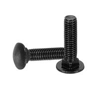 sourcing map Lot de 30 boulons de carrosserie M5 x 20 mm en acier inoxydable 18-8 (304) à tête ronde et à col carré - Vis en oxyde noir pour accessoires de fixation - Noir