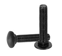 sourcing map Lot de 30 boulons de carrosserie M5 x 25 mm en acier inoxydable 18-8 (304) à tête ronde et à col carré - Vis en oxyde noir pour accessoires de fixation - Noir