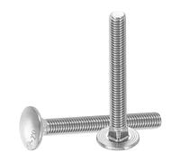 sourcing map Lot de 30 boulons de carrosserie M5 x 40 mm en acier inoxydable 18-8 (304) à tête ronde et à col carré pour accessoires de fixation - Argent