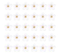 sourcing map Lot de 30 boutons décoratifs à tige en forme de fleur en plastique de 13 mm pour vêtements, chemises, jupes, robes, chemisiers, loisirs créatifs, blanc