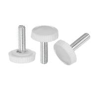 sourcing map Lot de 30 boutons moletés à filetage mâle M4 x 16 mm, vis moletées, poignées en plastique avec goujon fileté, blanc