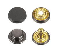 sourcing map Lot de 30 boutons pression 10 mm en alliage pour sacs, cuirs, bateaux, toile, noir