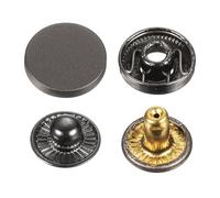 sourcing map Lot de 30 boutons pression en alliage pour manteaux, cuirs, bateaux, toiles, 15 mm, noir