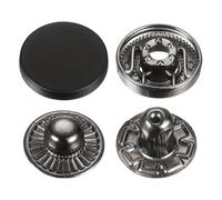 sourcing map Lot de 30 boutons pression en alliage pour manteaux, cuirs, bateaux, toiles, 15 mm, noir foncé