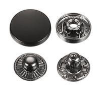 sourcing map Lot de 30 boutons pression en alliage pour manteaux, cuirs, bateaux, toiles, 17 mm, noir foncé