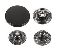sourcing map Lot de 30 boutons pression en alliage pour manteaux, cuirs, bateaux, toiles, 20 mm, noir foncé