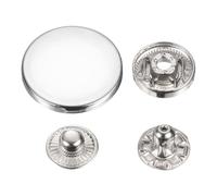 sourcing map Lot de 30 boutons pression en alliage pour manteaux, sacs, cuirs, bateaux, toiles, 25 mm, argenté