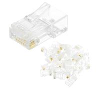 sourcing map Lot de 30 connecteurs RJ45 Cat6 RJ45 à sertir 8P8C plaqués or pour câble Ethernet UTP solide ou toronné