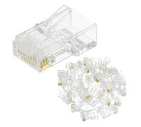 sourcing map Lot de 30 connecteurs RJ45 Cat6 RJ45 à sertir 8P8C plaqués or pour câble Ethernet UTP solide ou toronné