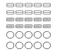 sourcing map Lot de 30 crochets de sangle de soutien-gorge, 18 mm, clips de réglage en alliage pour bretelles de soutien-gorge, fermoirs de maillot de bain, crochets de rechange pour soutien-gorge,