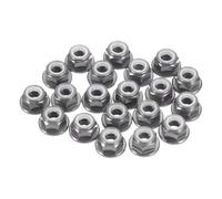 sourcing map Lot de 30 écrous de verrouillage M3 en alliage d'aluminium 0,5 mm - Écrous hexagonaux à bride en nylon dentelé pour drone RC Quadricoptère - Adaptateur d'hélice FPV - Gris