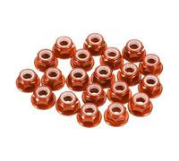 sourcing map Lot de 30 écrous de verrouillage M3 en alliage d'aluminium 0,5 mm - Écrous hexagonaux à bride en nylon dentelé pour drone RC Quadricoptère - Adaptateur d'hélice FPV - Orange