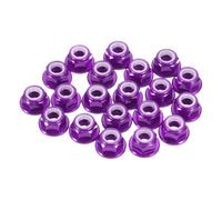 sourcing map Lot de 30 écrous de verrouillage M3 en alliage d'aluminium 0,5 mm - Écrous hexagonaux à bride dentelée en nylon pour drone RC Quadcopter - Adaptateur d'hélice FPV - Violet