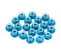 sourcing map Lot de 30 écrous de verrouillage M3 en alliage d'aluminium 0,5 mm - Écrous hexagonaux à bride en nylon dentelé pour drone RC Quadrirotor - Adaptateur d'hélice FPV - Bleu clair