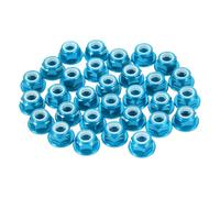 sourcing map Lot de 30 écrous de verrouillage M5 en alliage d'aluminium à bride dentelée pour drone RC Quadcopter Moteur Adaptateur FPV Pièces de fixation Bleu clair