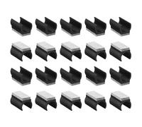sourcing map Lot de 30 embouts pour pieds de chaise avec patins en feutre, protection de sol en forme de U, patins de protection pour pieds de meubles, pieds en tube métallique de 22 mm, noir, gris