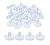 sourcing map Lot de 30 pare-chocs de table en verre avec tige, 22 mm, patins antidérapants en caoutchouc transparent pour table de meubles de table avec trou de 7,5 mm
