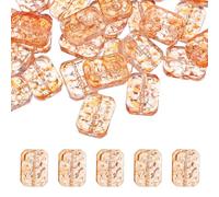 sourcing map Lot de 30 perles rectangulaires en cristal pour la fabrication de bijoux, perles rectangulaires en vrac pour la fabrication de bijoux, porte-clés, orange