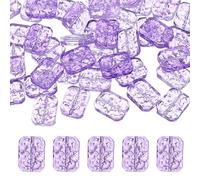 sourcing map Lot de 30 perles rectangulaires en cristal pour la fabrication de bijoux, perles rectangulaires en vrac pour la fabrication de bijoux, porte-clés, violet
