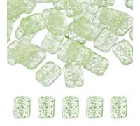 sourcing map Lot de 30 perles rectangulaires en cristal pour la fabrication de bijoux, perles rectangulaires en vrac pour la fabrication de bijoux et de porte-clés, vert