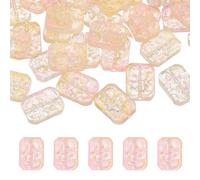 sourcing map Lot de 30 perles rectangulaires en cristal pour la fabrication de bijoux, perles rectangulaires en vrac pour la fabrication de bijoux, porte-clés, rose clair
