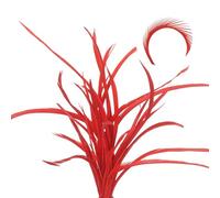 sourcing map Lot de 30 plumes colorées pour attacher les mouches en vrac, 13 à 17 cm, plumes d'oie colorées pour loisirs créatifs, rouge