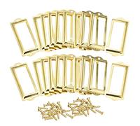sourcing map Lot de 30 porte-étiquettes en métal - 83 x 30 mm - Pour bureau, bibliothèque, tiroir, armoire, étagère, ton doré