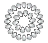 sourcing map Lot de 30 strass en résine en forme de goutte d'eau - 10 x 14 mm - Dos pointu - Pour la fabrication de bijoux, costumes, décorations en cristal - Gris