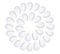 sourcing map Lot de 30 strass en verre en forme de goutte d'eau - 7 x 10 mm - Dos pointu - Pour la fabrication de bijoux, costumes, décorations en cristal - Gris clair