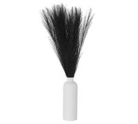 sourcing map Lot de 30 tiges d'herbe de la pampa artificielle duveteuse pour décoration de vase de maison, mariage, 61 cm, noir