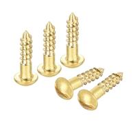 sourcing map Lot de 30 vis à bois autotaraudeuses à tête ronde fendue M3 x 12 mm en laiton