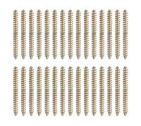 sourcing map Lot de 30 vis à double extrémité, M4 x 40 mm, boulons de suspension en acier au carbone, vis autotaraudeuses à bois pour meubles en bois, couleur zinc