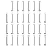 sourcing map Lot de 30 vis à tête hexagonale M3 x 35 mm en acier inoxydable 304, écrous, rondelles plates et de verrouillage, entièrement filetées, finition brillante pour maison, électronique