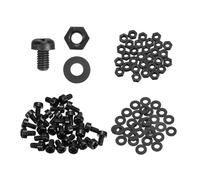 sourcing map Lot de 30 vis à tête ronde cruciforme en nylon PA66 M2 x 4 mm avec rondelles plates, écrous hexagonaux, boulons métriques à filetage complet pour assemblage de machines à faire soi-même