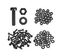 sourcing map Lot de 30 vis à tête ronde cruciforme en nylon PA66 M3 x 12 mm avec rondelles plates, écrous hexagonaux, boulons métriques à filetage complet pour assemblage de machines à faire soi-même