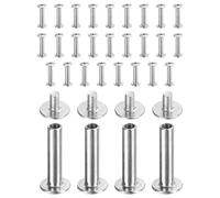 sourcing map Lot de 30 vis Chicago M3 x 18 mm de longueur 5 mm en métal Phillips clous rivets rivets de liaison vis pour bricolage, ceinture en cuir, sac, loisirs créatifs, reliure, argent
