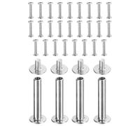 sourcing map Lot de 30 vis Chicago M3 x 22 mm 5 mm de long en métal Phillips clous rivets rivets de liaison vis pour bricolage, ceinture en cuir, sac, loisirs créatifs, reliure, argent