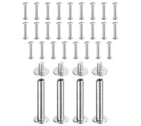sourcing map Lot de 30 vis Chicago M3 x 25 mm de longueur 5 mm en métal Phillips clous rivets rivets de liaison vis pour bricolage, ceinture en cuir, sac, loisirs créatifs, reliure, argent