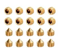 sourcing map Lot de 30 vis sans tête M3 x 3 mm en laiton à pointe conique hexagonale pour machines, réparations domestiques et fixations Doré